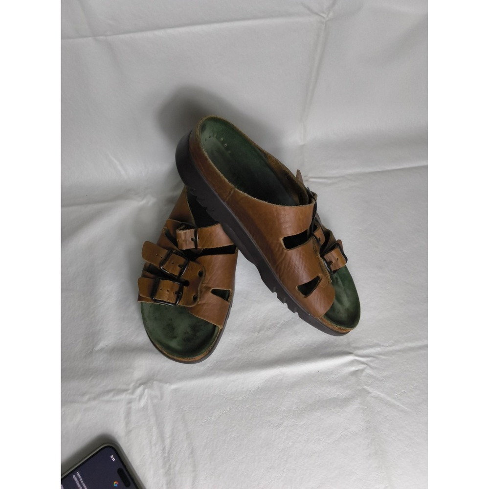 Mephisto Zack Men's Brown Leather Comfort 3-strap Sandal Size 9.5 Made In France